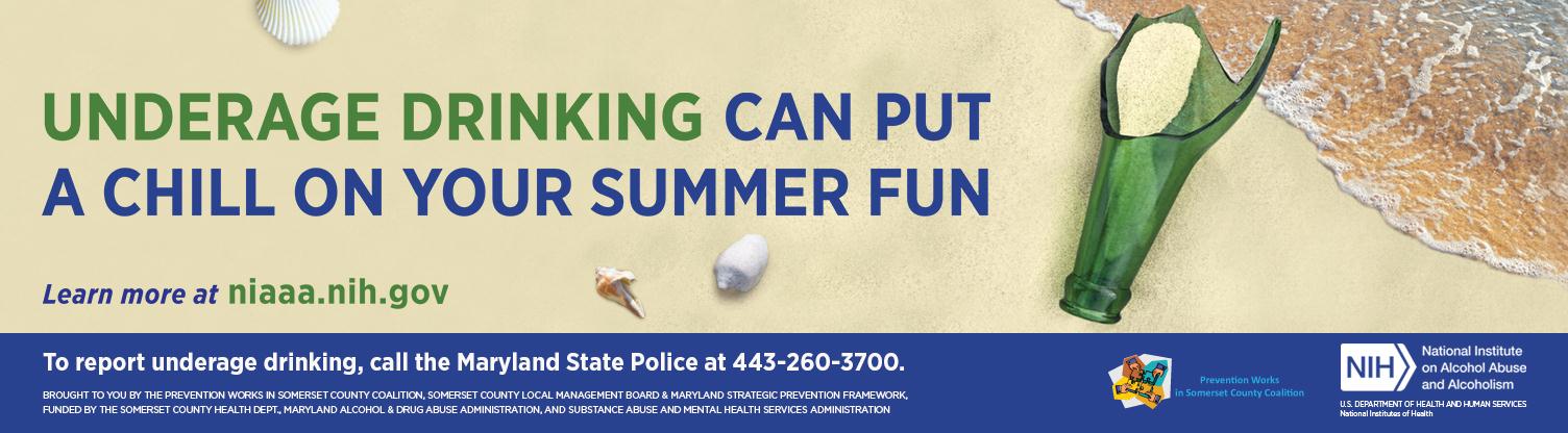Underage Drinking can put a chill on your summer fun advertisement