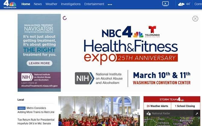 website of NBC4 Health&Fitness Expo 25th Aniversary