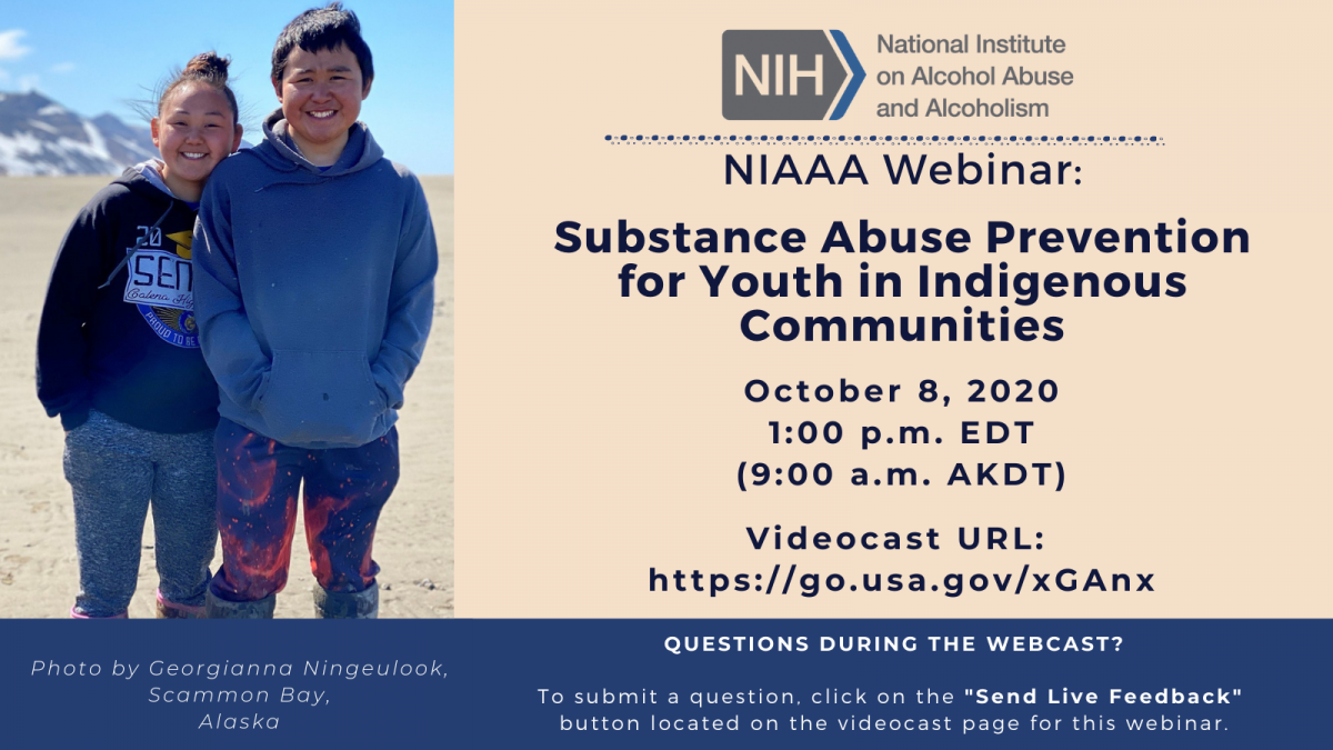 NIAAA substance abuse prevention for youth in indigenous communities webinar promotion