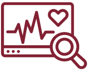 ECG monitor line with search icon