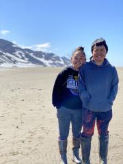 Pictured are two youths who are members of the Yup’ik community in Alaska, which is collaborating with an NIAAA grantee on an alcohol-use prevention program. 