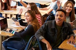 students in a class room