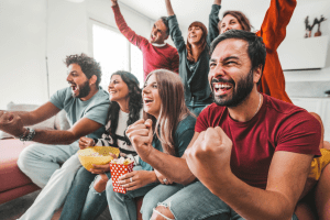 fans cheer during a sports game